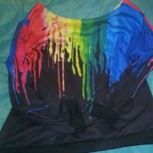 Off the shoulder art sweatshirt